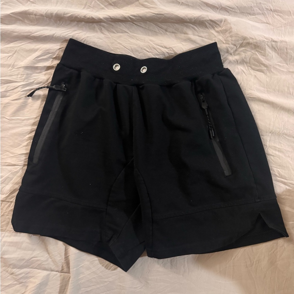 Men's Black Athletic Shorts with Zipper Pockets